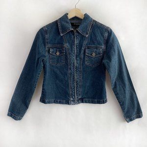 🦋Fose Jeans Denim Zip Long Sleeve Blue Y2K Jacket